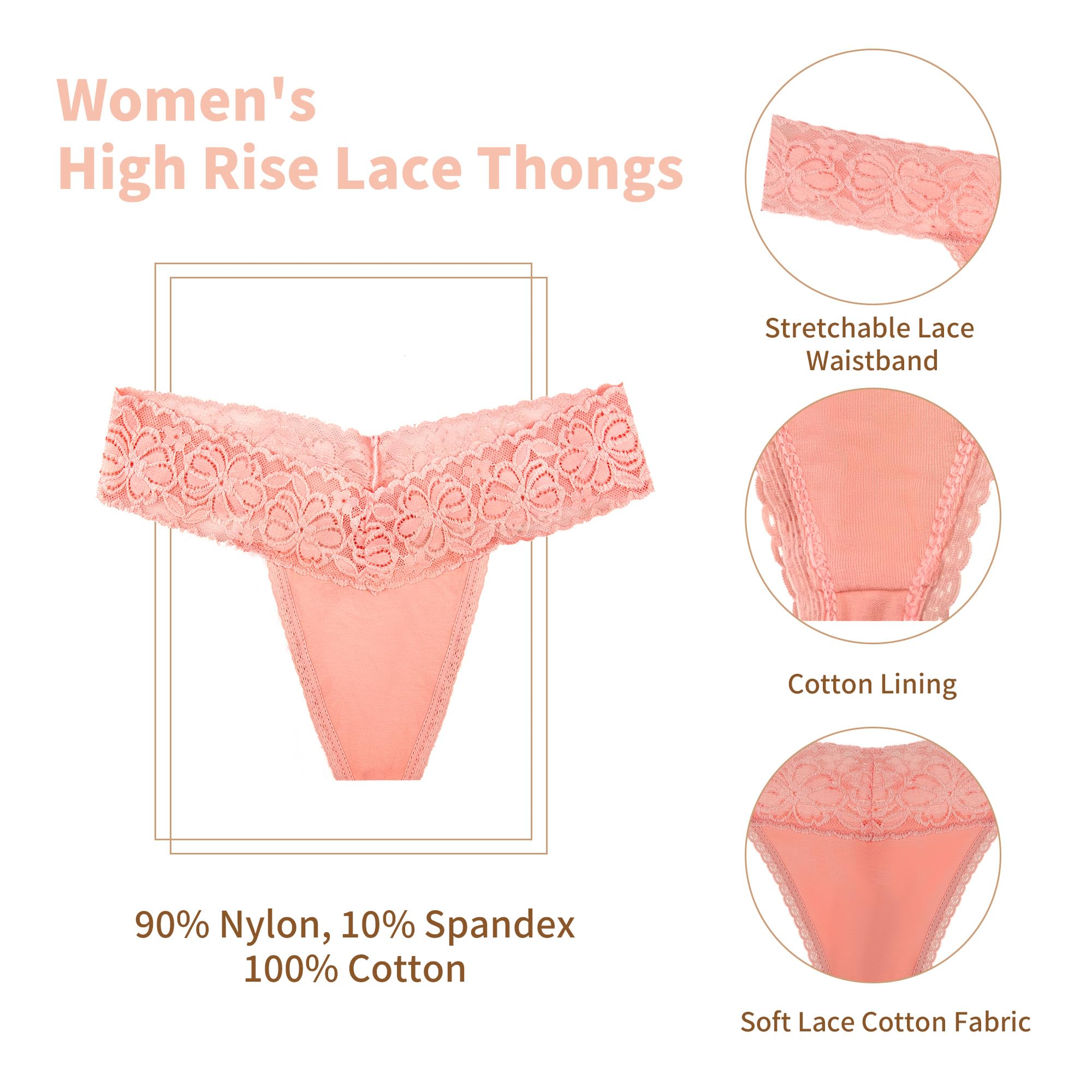Tangas für Frauen Sexy Spitzenunterwäsche Bauchkontrolle G-String Tanga Hohe Taille Unterwäsche Größe XS-4XL