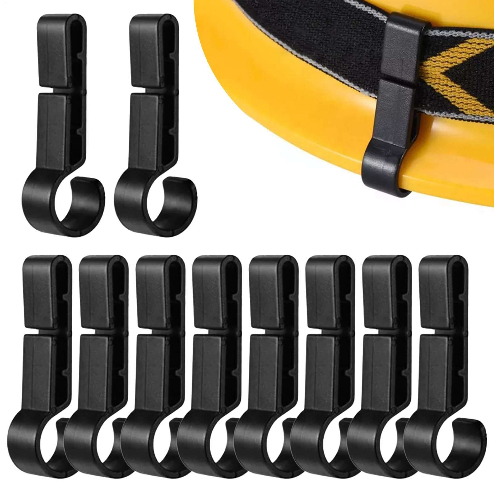 Ganchos para Frontales De Casco | 10 Piezas Ganchos para Lámparas Frontales | Accesorio De Sujeción para Cascos | para Mantenimiento Construcción Trabajo Industrial Espeleología Petrolero