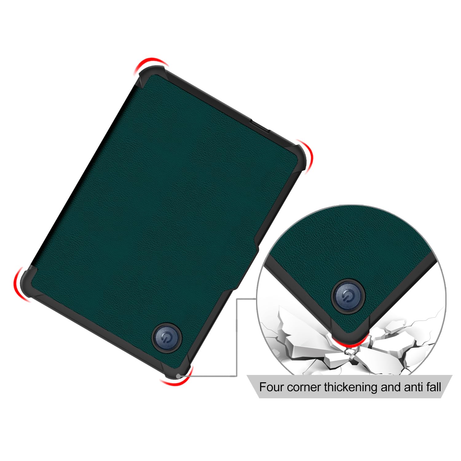 Ultra cienka obudowa z automatycznym uśpieniem/budzikiem do Kobo Clara Colour/Kobo Clara 2E/Kobo Clara BW Etui z paskiem na rękę, zielone