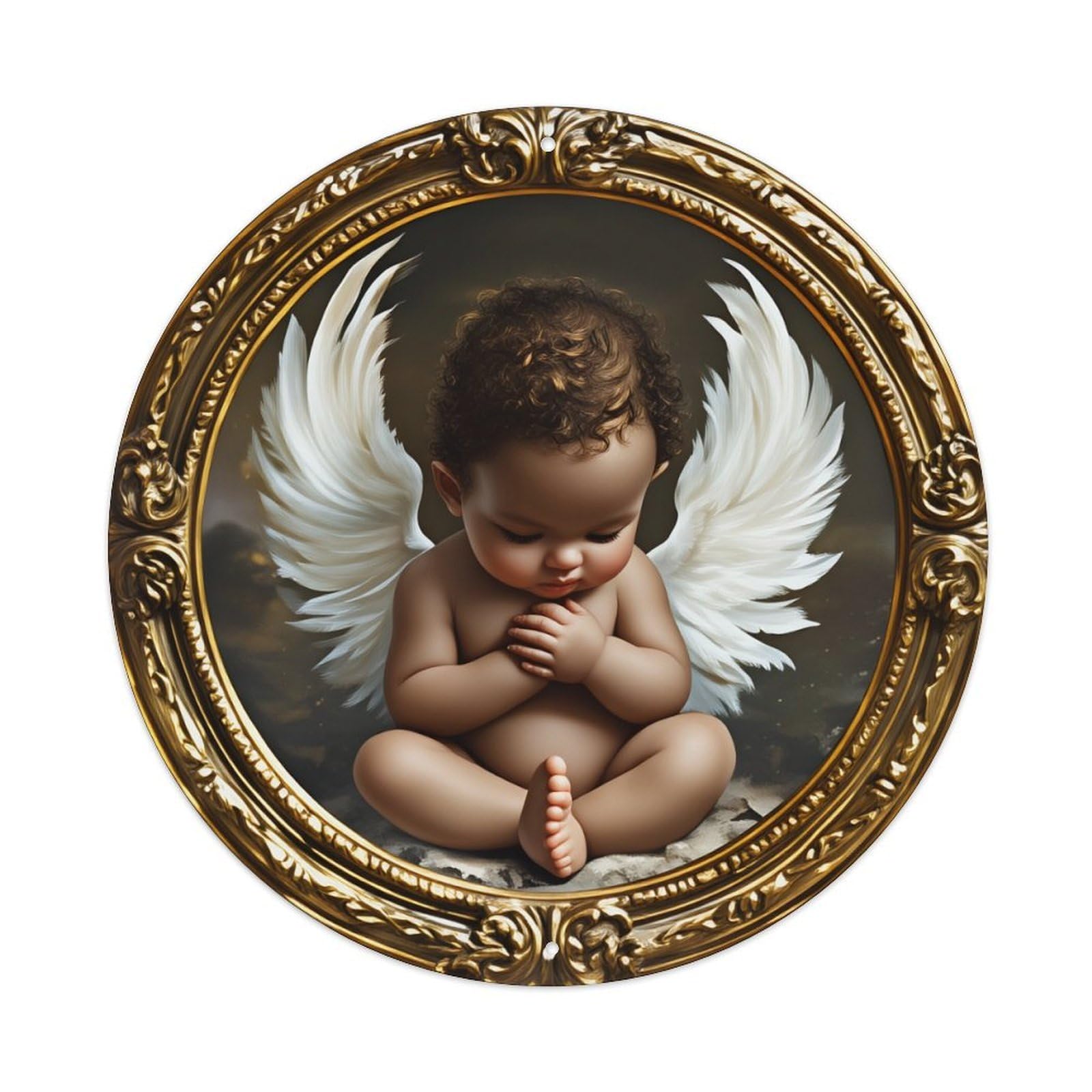 Angel Baby With Wings Metal Tin Sign Plaque