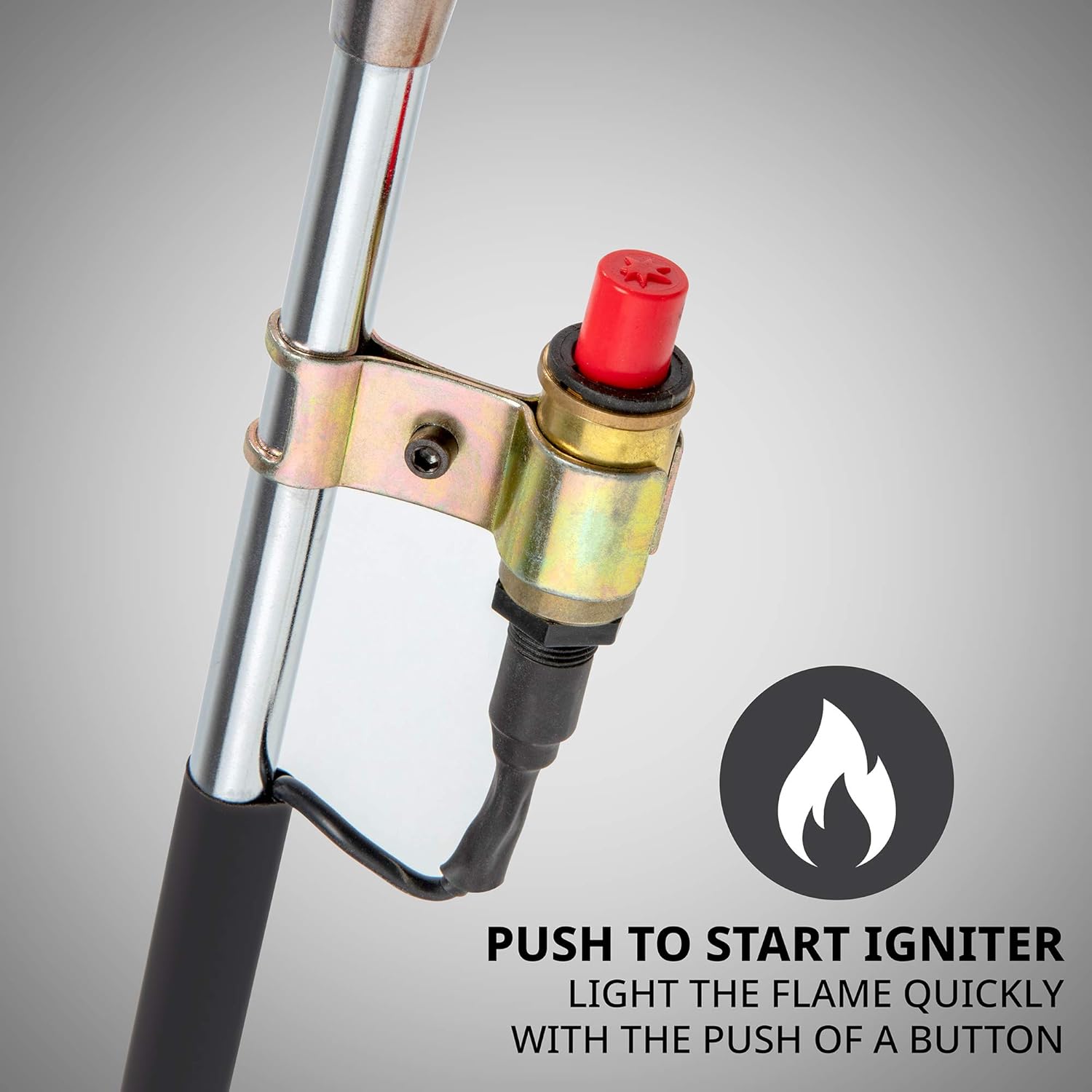 Ivation Heavy-Duty Propane Torch | 340K BTU Gas-Powered Weed Burner with Push-Button Igniter, Adjustable Flame, 10’ Hose & Safety Trigger for Melting, Welding, Roofing, Soldering, Wood Treating, Etc.