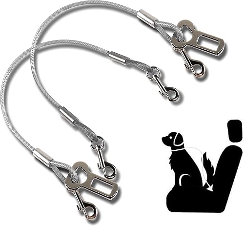 YAODHAOD Arnés de cinturón de seguridad para perro, 2 unidades, a prueba de mordidas, cable de sujeción de seguridad para cinturón de seguridad del
