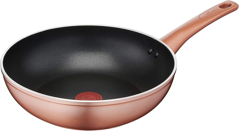 Lagostina Copper Non-Stick Aluminium Wok Ø 28 cm with Copper Effect Exterior, Gas Pot and Oven, Easy Titanium Coating, Ergonomic Bakelite Handle