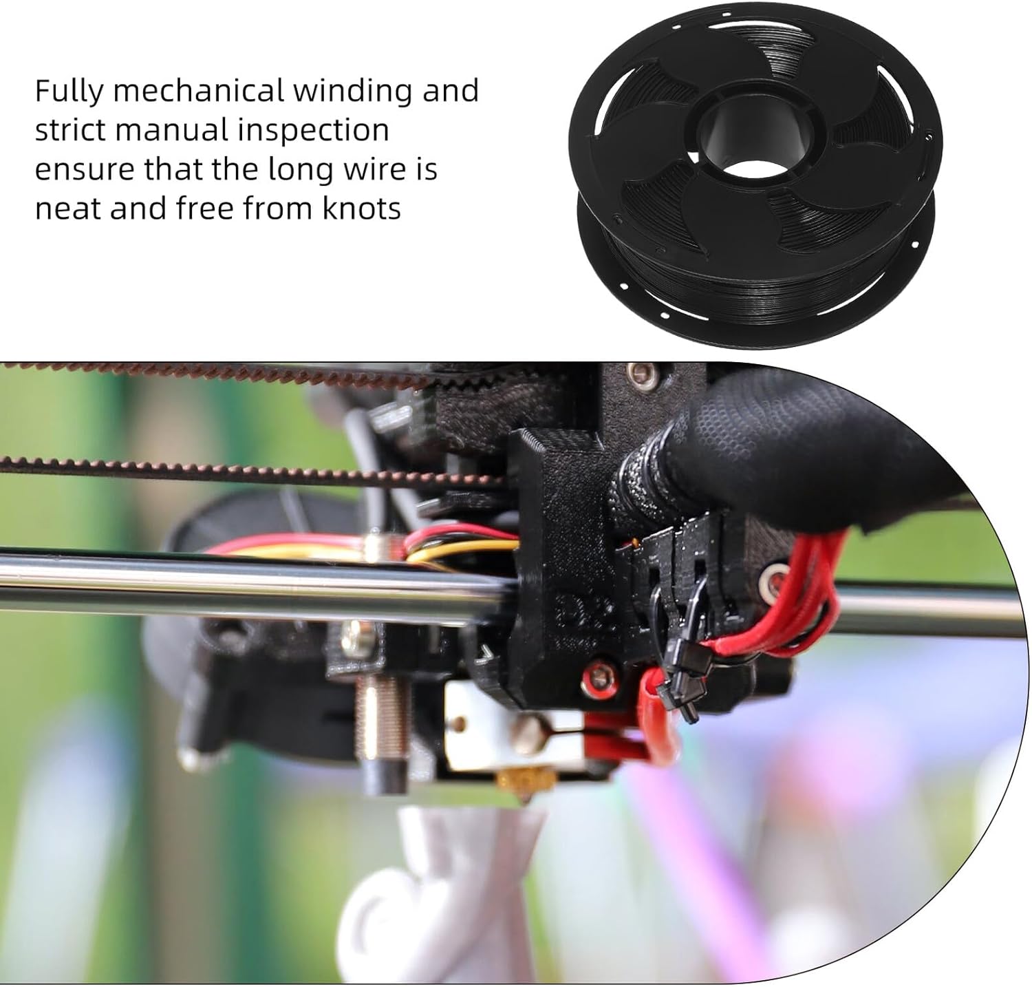 1kg Black Petg 3D Printer Filament Spool 1.75mm DIY Printing Material for Fused Deposition Modeling 3D Printers and Craft Projects