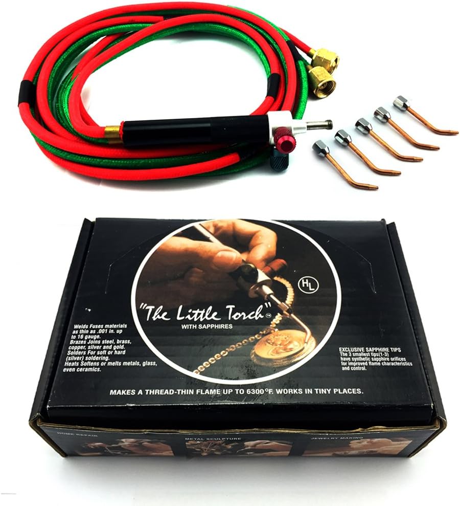 Viener® Little Welding Soldering Torch Kit Jewers Torch Kit, Light to Medium Duty, Victor Type Oxygen Acetylene Jewelry 5 Tips Complete Repair