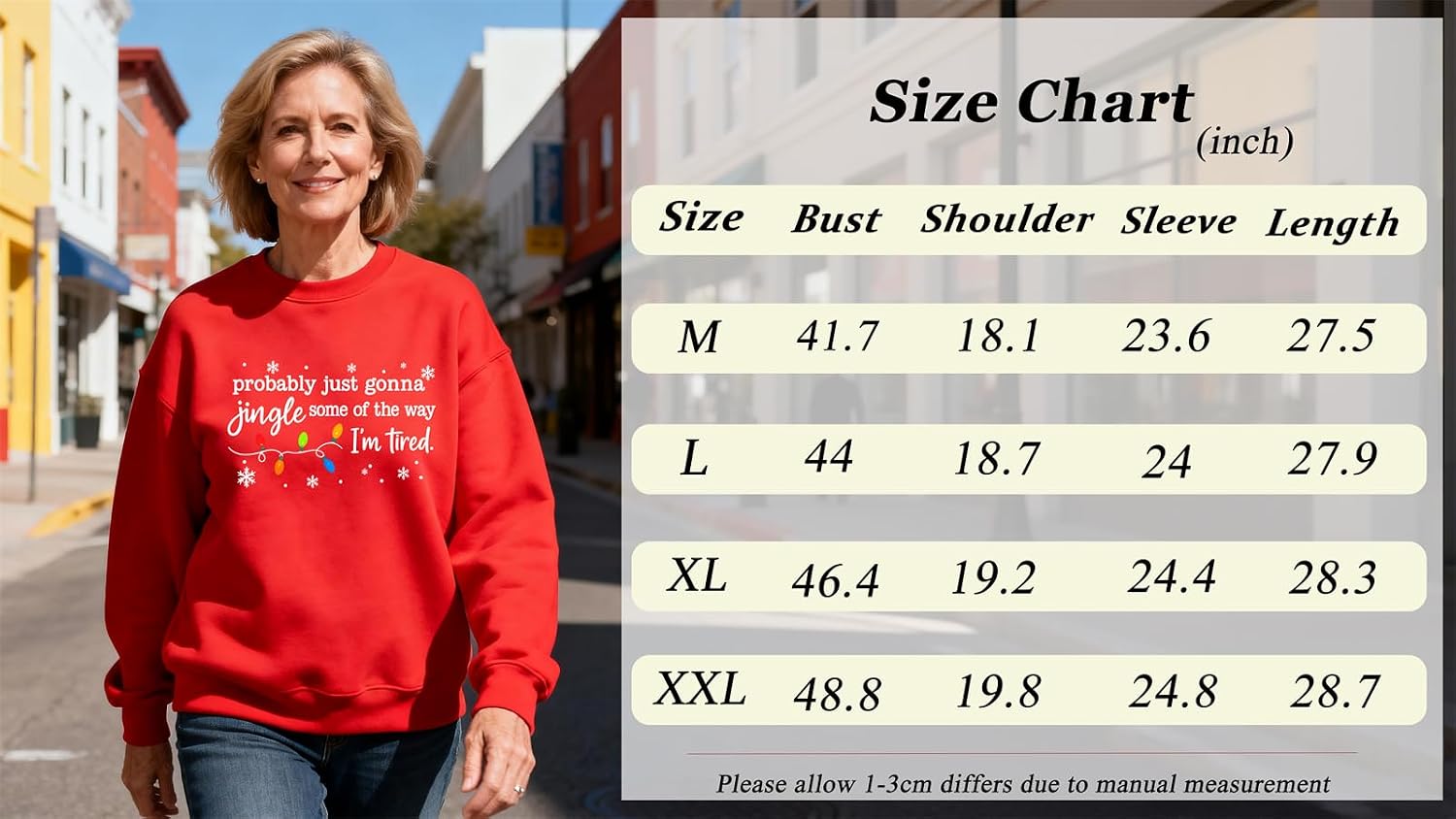 Women's Funny Christmas Sweatshirt Probably Just Gonna Jingle Some Of The Way I'm Tired Shirt Xmas Holiday Pullovers