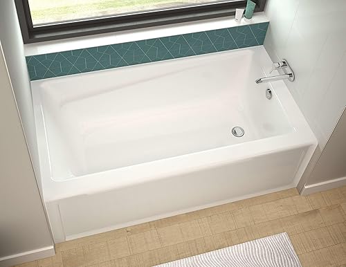 Miniatura 5 de MAAX 105520-R-000-001 - Bañera rectangular de acrílico con drenaje a la derecha, 59.75 pulgadas de largo x 32 pulgadas de ancho x 17.75 pulgadas de