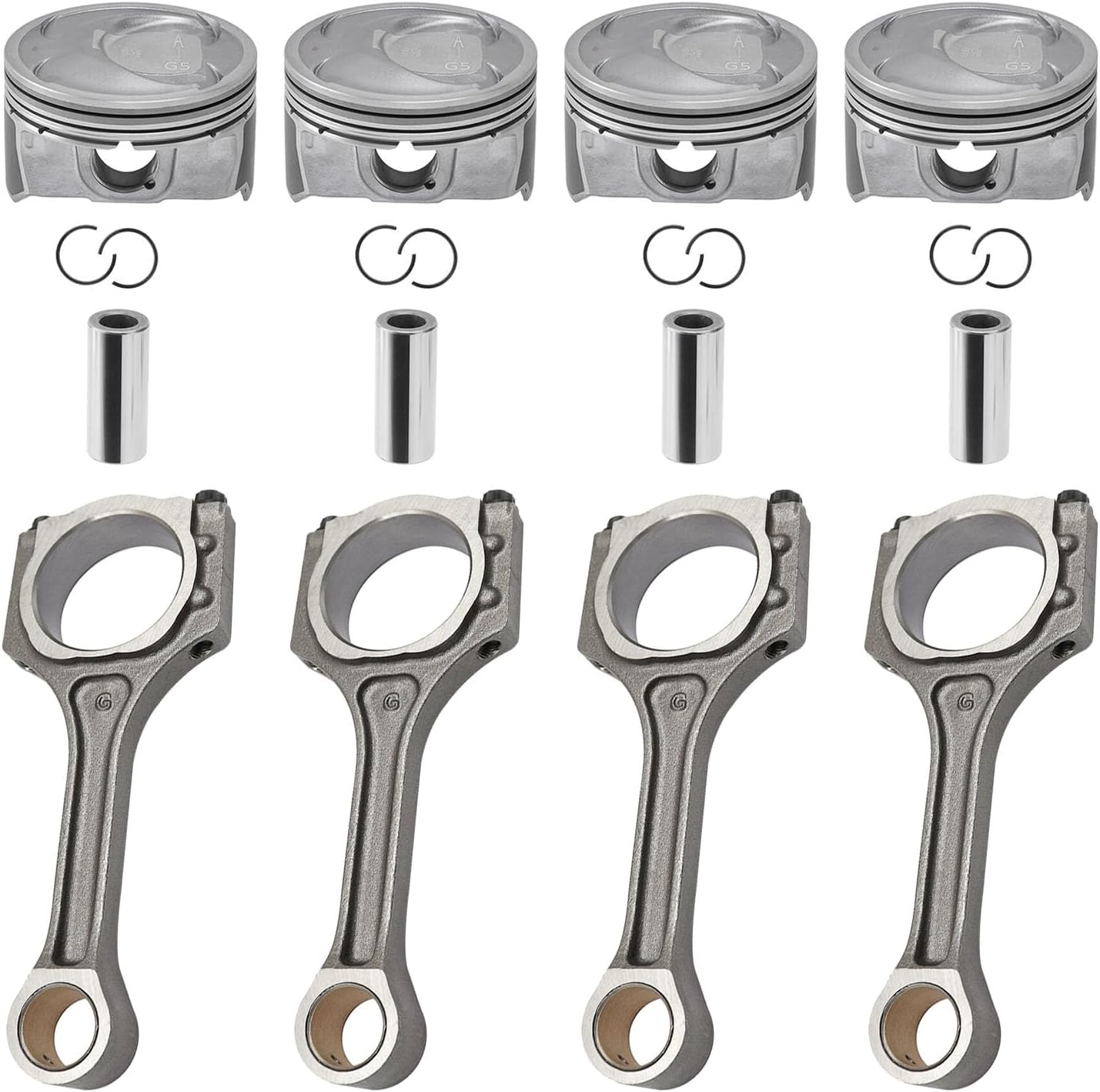 Connecting Rod & Piston Pin Kit Compatible with Hyundai Sonata & Kia Forte Optima Sportage 2011-2019 2.4L Engine, 23510-2G540 23040-2G500 23410-2G500 23410-2G511 Replacement part