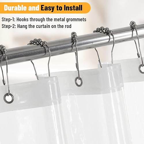 Miniatura 3 de Interior Trends Forro de cortina de ducha impermeable de PEVA de alta calidad con ojales de metal a prueba de óxido y 6 imanes pesados 4G -