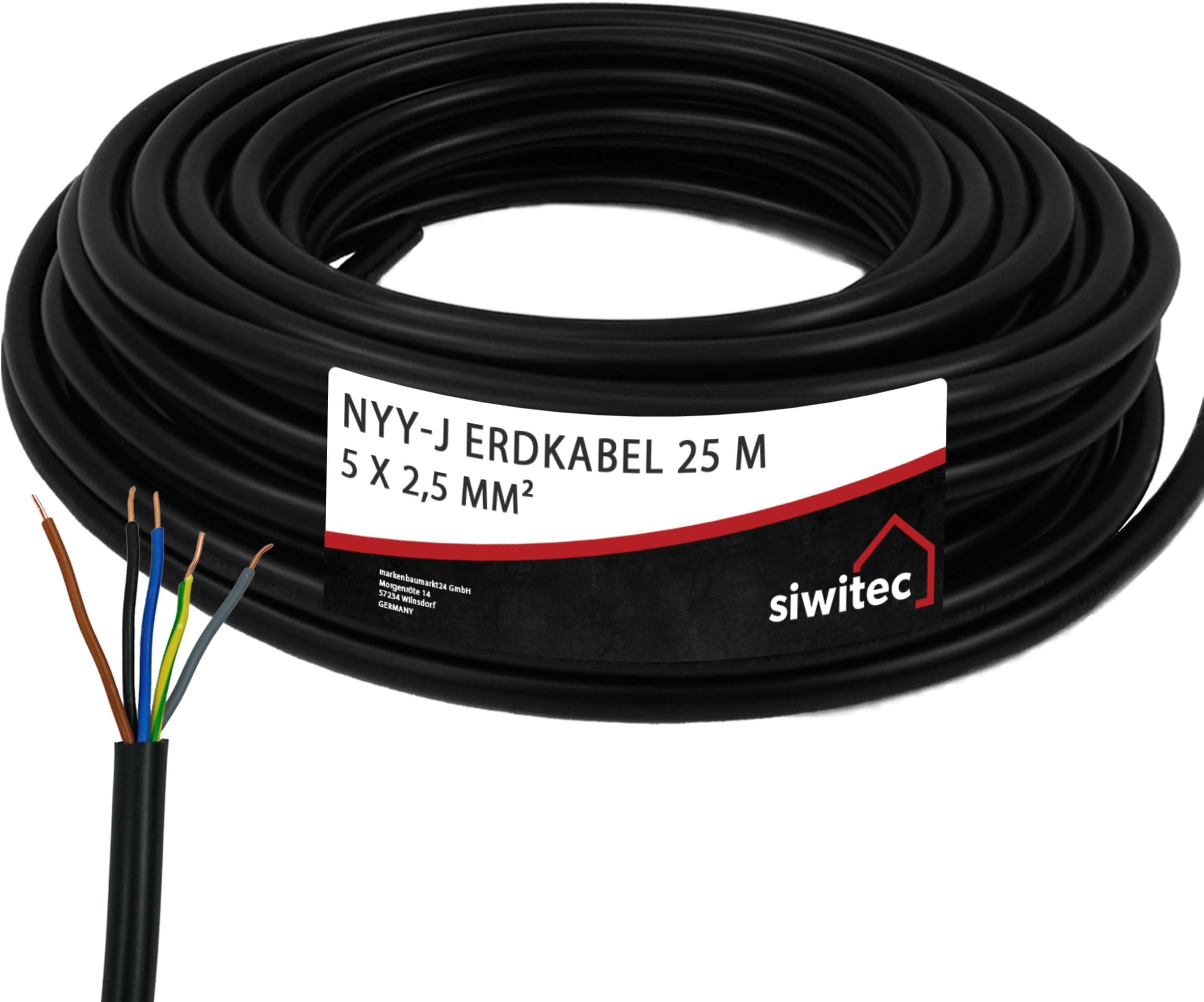 MAS Premium vochtigruimtekabel Stroomkabel Mantelleiding Duits merk-elektrokabel Ring voor de verlegging over, op, in en onder pleisterwerk, in droge, vochtige en natte ruimtes (NYM-J 3x10 mm², 15m