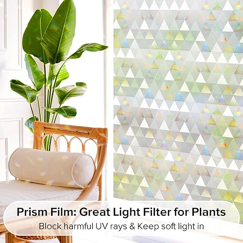 Miniatura 59 de rabbitgoo Película de privacidad para ventana, vidrieras de arcoíris para ventanas de vidrio, cubierta decorativa de puerta de adherencia estática