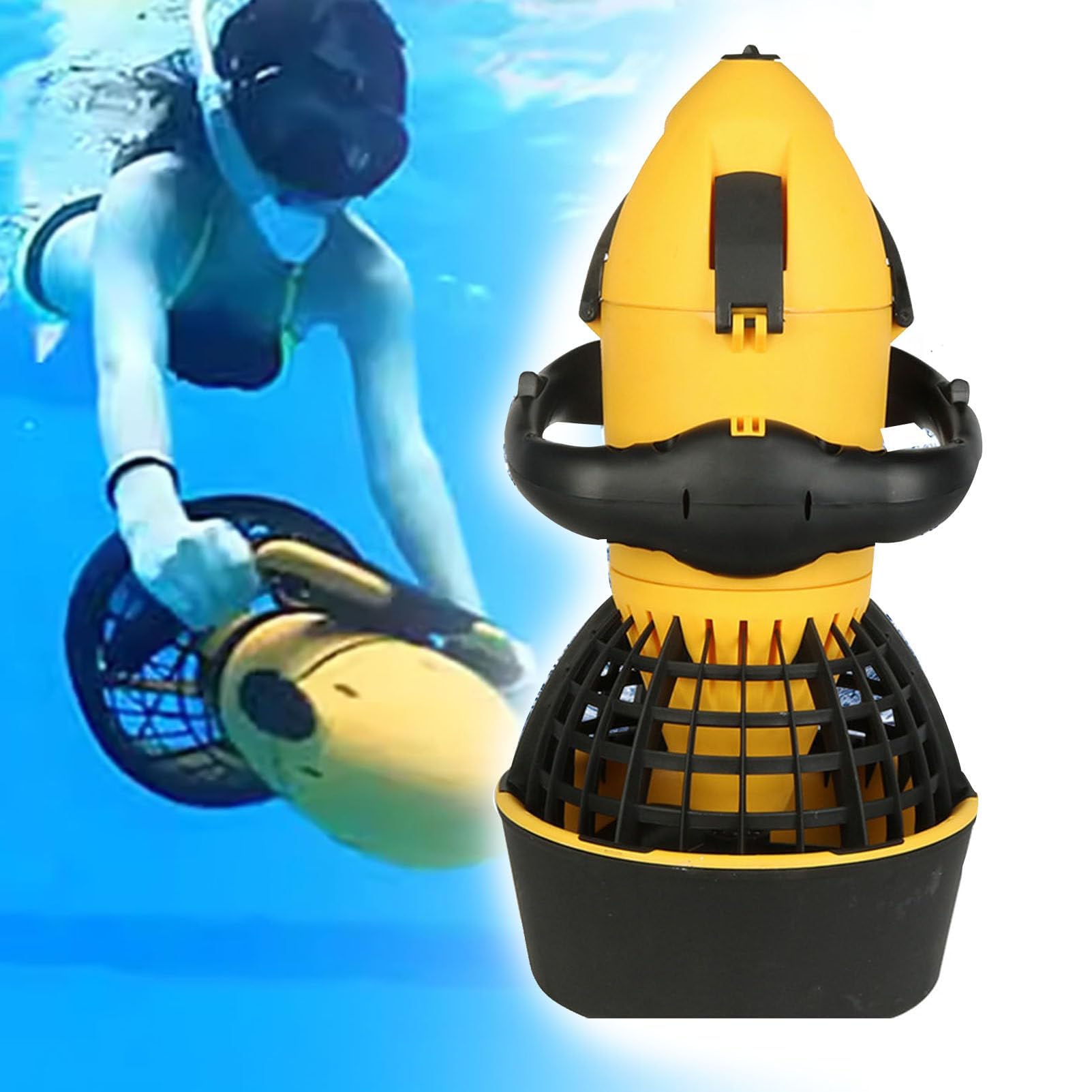 Scooter Submarino de 500W, Vehículo Eléctrico de Propulsión para Buceo con 2 Velocidades y Batería de 24V 10Ah - Hélice Acuática para Profundidades de 20M para Snorkel, Natación y Aventuras Marinas
