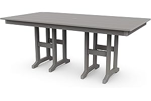 Polywood Outdoor Furniture Table: Lakeside Dining Table, Slate Grey: The Epitome of Durability and Style