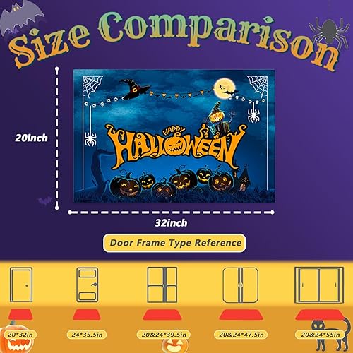 Miniatura 2 de Tapete decorativo de calabaza de Halloween, antideslizante, lavable, adecuado para exteriores, interiores, puerta delantera, porche, granja,