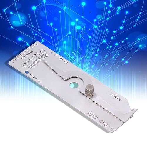 Miniatura 6 de Medidor de soldadura de acero inoxidable V-WAC Undercut Inch Inspección Soldadura Herramienta de medición Regla Espesor 0.037 in (sistema británico)