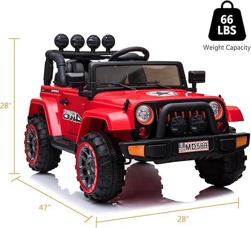 Miniatura 8 de Auto eléctrico de 12 V para niños con control remoto, calcomanías de bricolaje, 2 motores, luces LED, puertas de función completa, reproductor de