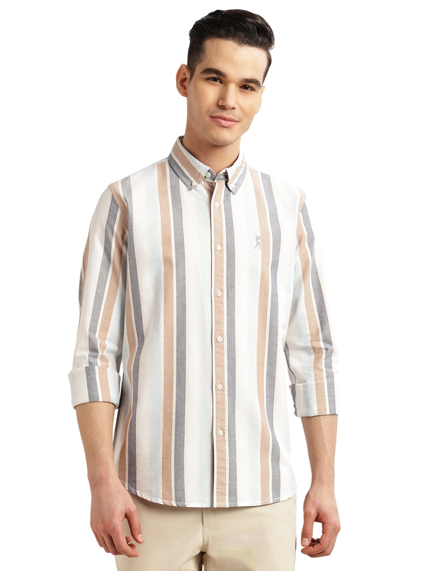 thomas scott Men's | Cricket Club Collections | Long Sleeves | Button Down Collar | Multi Stripes | Oxford | Casual Shirt (Available in Plus Size)-picture-33