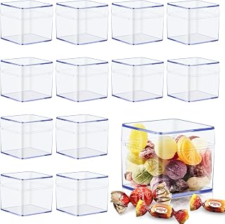 20Pack Plastic Clear Box with Separate Lid,2.2x2.2x2 Inchs,Beads Storage Containers Square Clear Containers Box for Pills Herbs Tiny Bead Earring Jewerlry Candy Gifts Party Favor and More