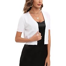 Women's Elegant Knit Cardigan Cropped Short Sleeve Shrugs for Spring Summer Autumn, Coat Mini Jacket Bolero for Weddings Party