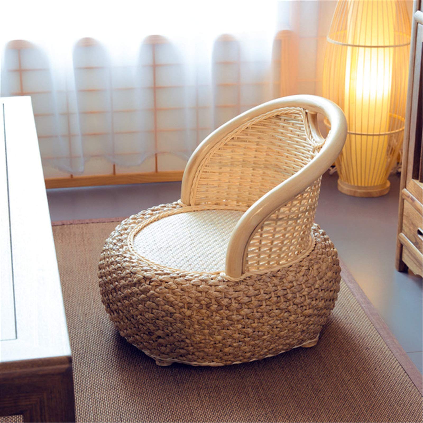 Amazon.co.jp: 座布団 Rattan Zaisu Leglessチェアの手作りの藤の編 