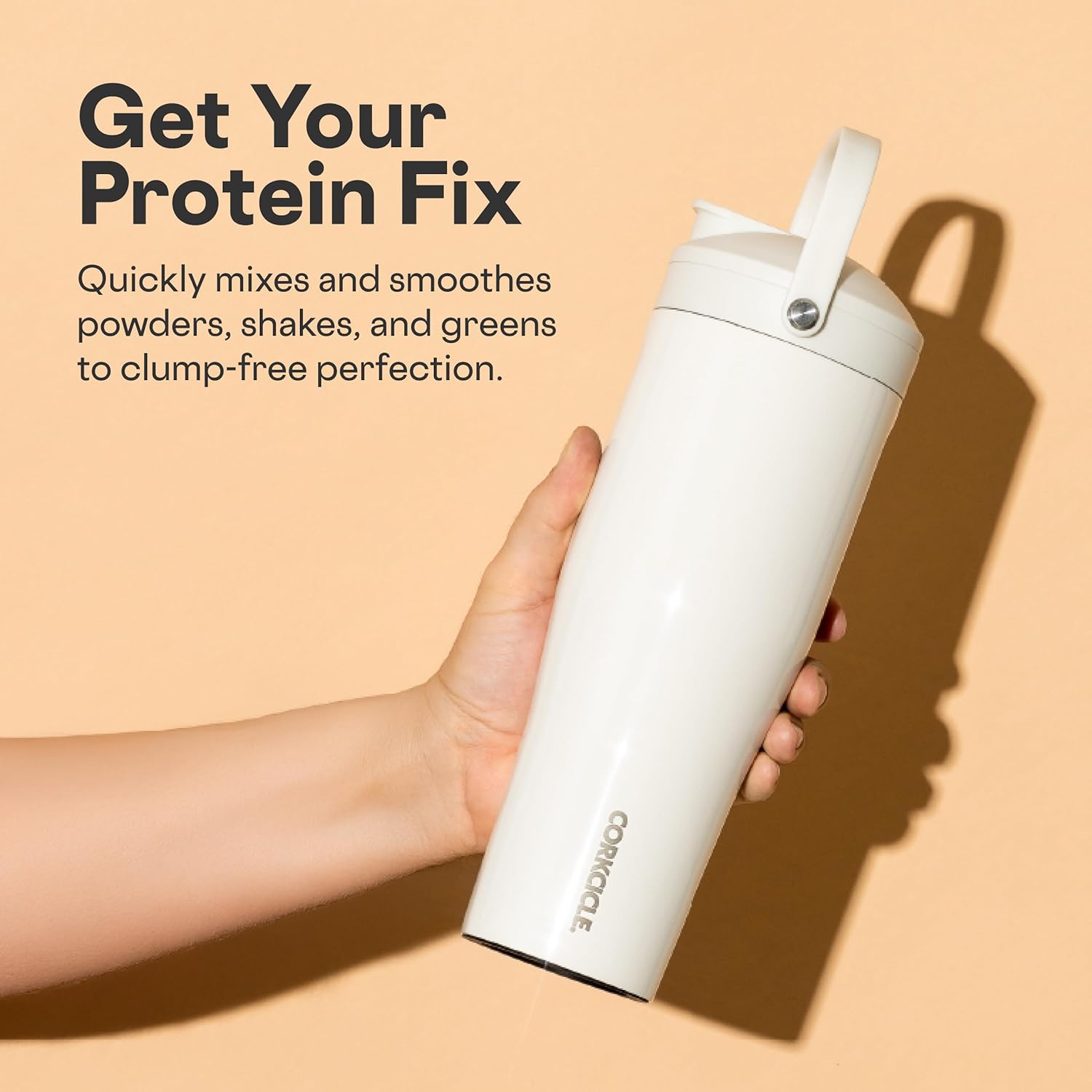 Corkcicle Protein Shaker - Built-In Agitator & Fruit Strainer Lid - 30oz - Lover