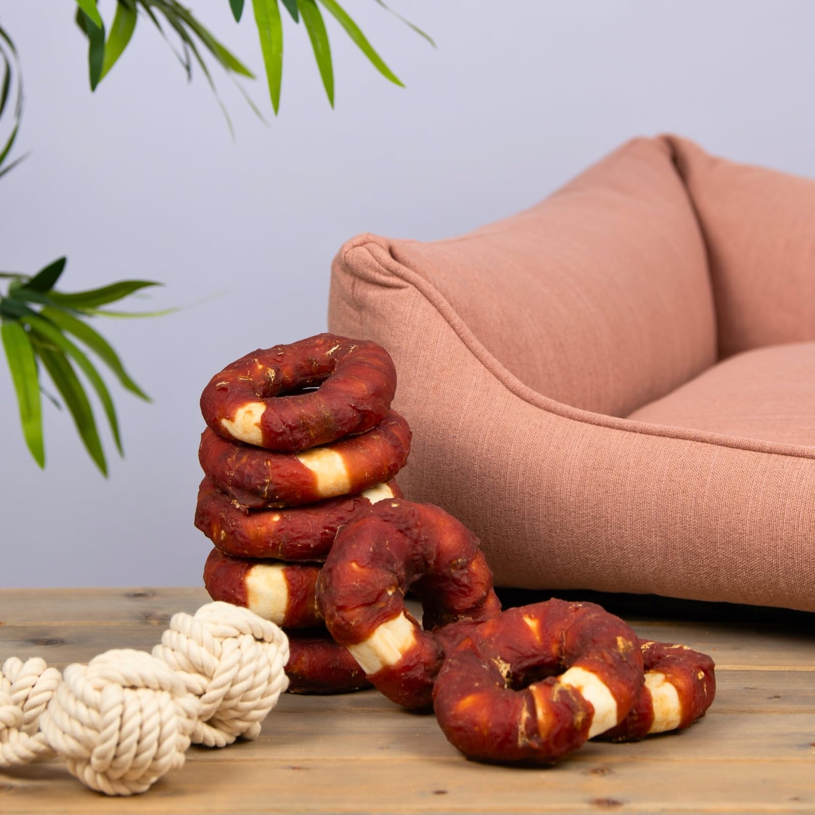 Lyra Pet® 5 kg Kauringe mit Entenbruststreifen - Kausnack für Hunde | Leckerli für Hunde - Kauartikel aus Rinderhaut mit Ente - Proteinreiche Belohnung - Gut bekömmliches fettarmes Hundefutter