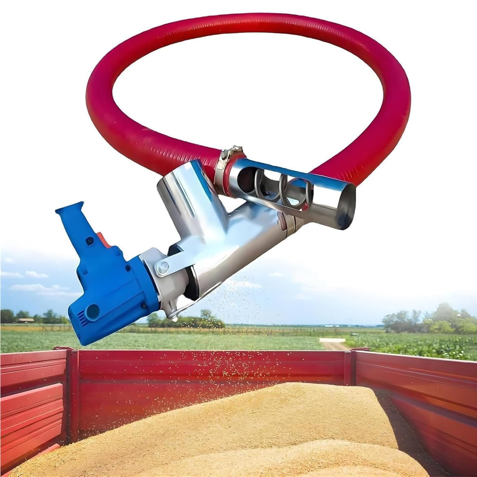 Aspirador eléctrico de grano de 1500 W y transportador de tornillo, puerto de alimentación de acero inoxidable, funcionamiento silencioso para limpieza de granos y cemento, alta eficiencia
