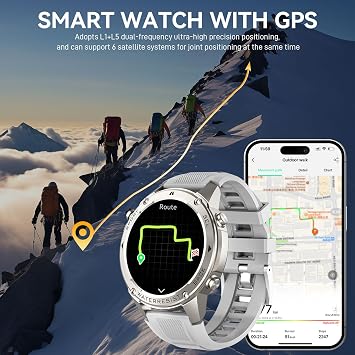 Military Smart Watch for Men (Answer/Make Calls) 1.43 HD Built-in GPS, Outdoor Tactical Smartwatch with 500mAh Battery 100+ Sports Modes Heart Rate Sleep Monitor Activity Tracker