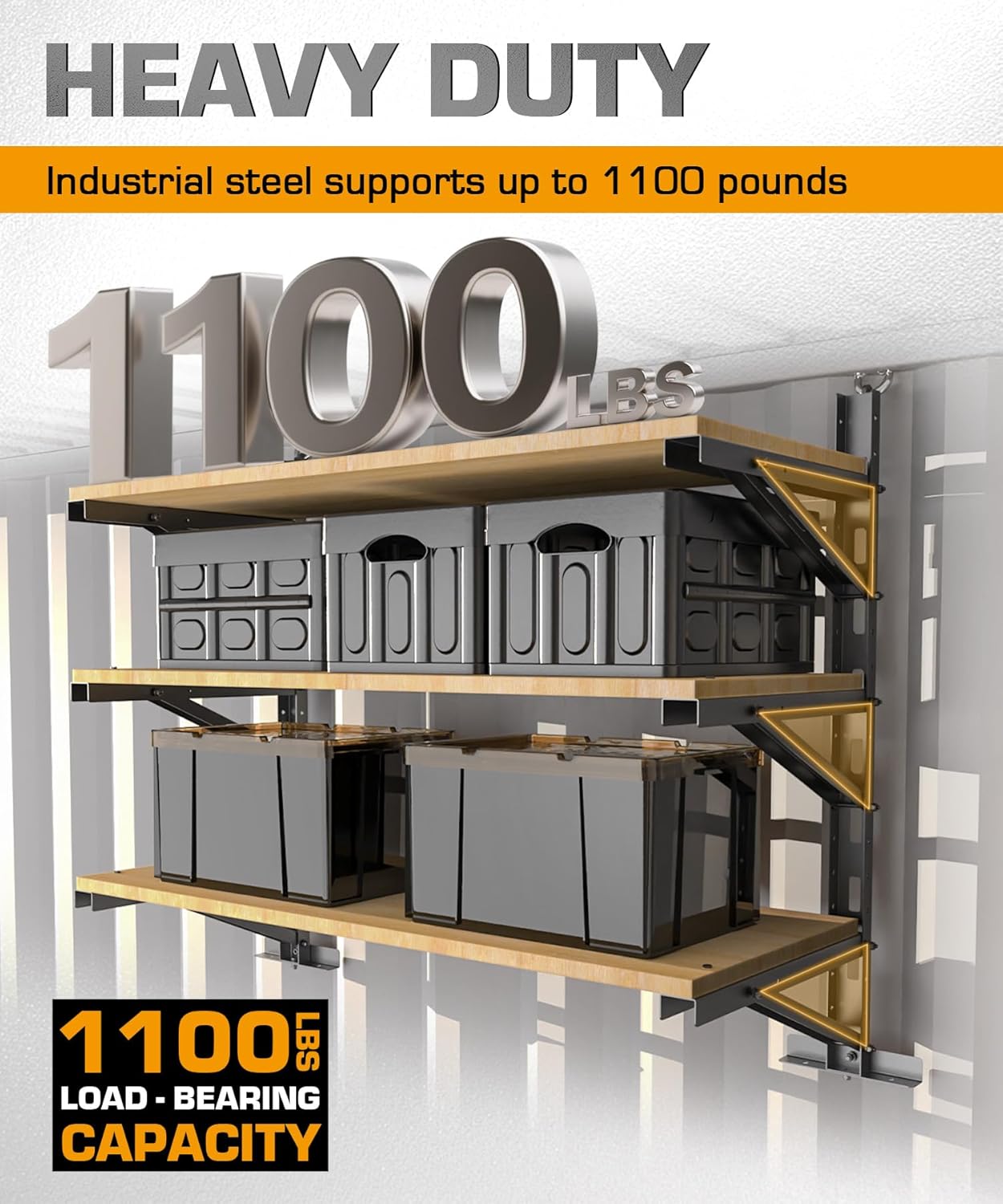 Shipping Container Shelving Rack Container Hanging Shelf Brackets Adjustable Rack Fit for 12in 24 in Lumber Efficient Storage Space No-drill Installation Vertical Storage