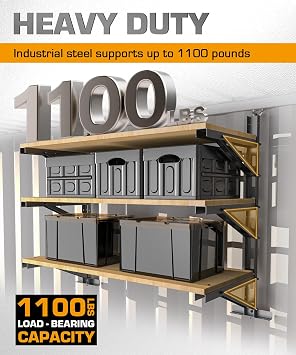 Shipping Container Shelving Rack Container Hanging Shelf Brackets Adjustable Rack Fit for 12in 24 in Lumber Efficient Storage Space No-drill Installation Vertical Storage