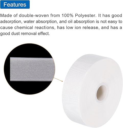 Miniatura 3 de MECCANIXITY Rollo de toalla de papel de tela lisa 15mmx10m de poliéster de doble punto con borde sellado ultrasónico para industrias de máquinas de