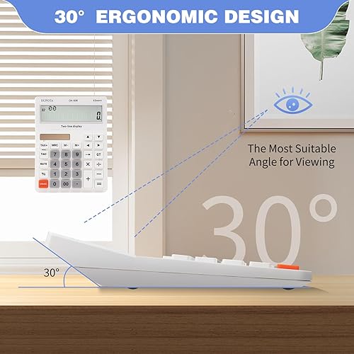 Miniatura 7 de Calculadora de escritorio Pantalla grande Botones grandes con 12 dígitos LCD de 2 líneas, energía solar dual y batería, calculadora con función de