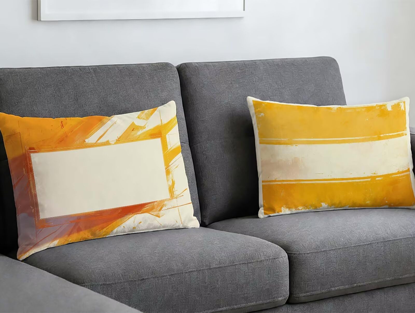 Taie oreiller 40x80 orange velours lot de 2 housses de coussin déhoussables zip invisible O-494LQ