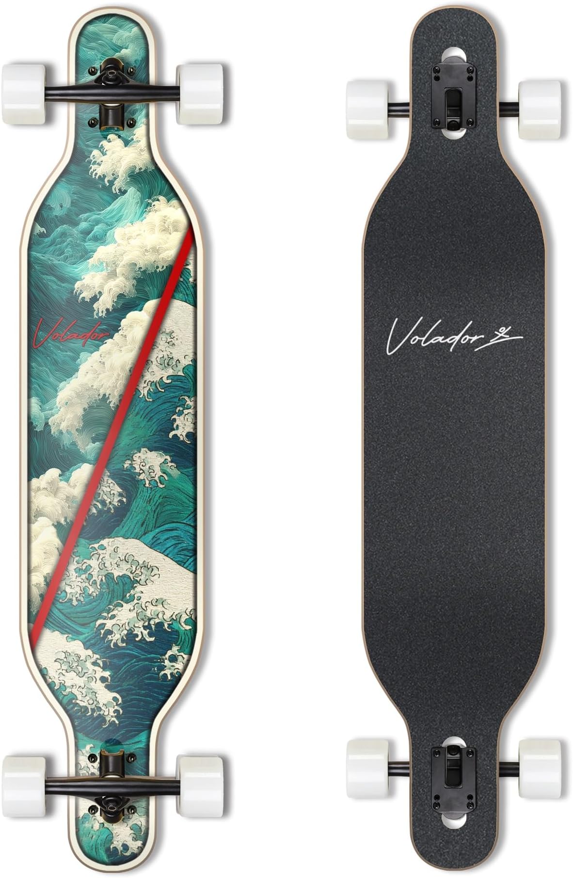 VOLADOR Urban Freeride Pro Longboard| Adaptive Cruiser 42inch| North America Maple| Camber Concave Drop Through Longboard Complete| Setup for Urban Commuting