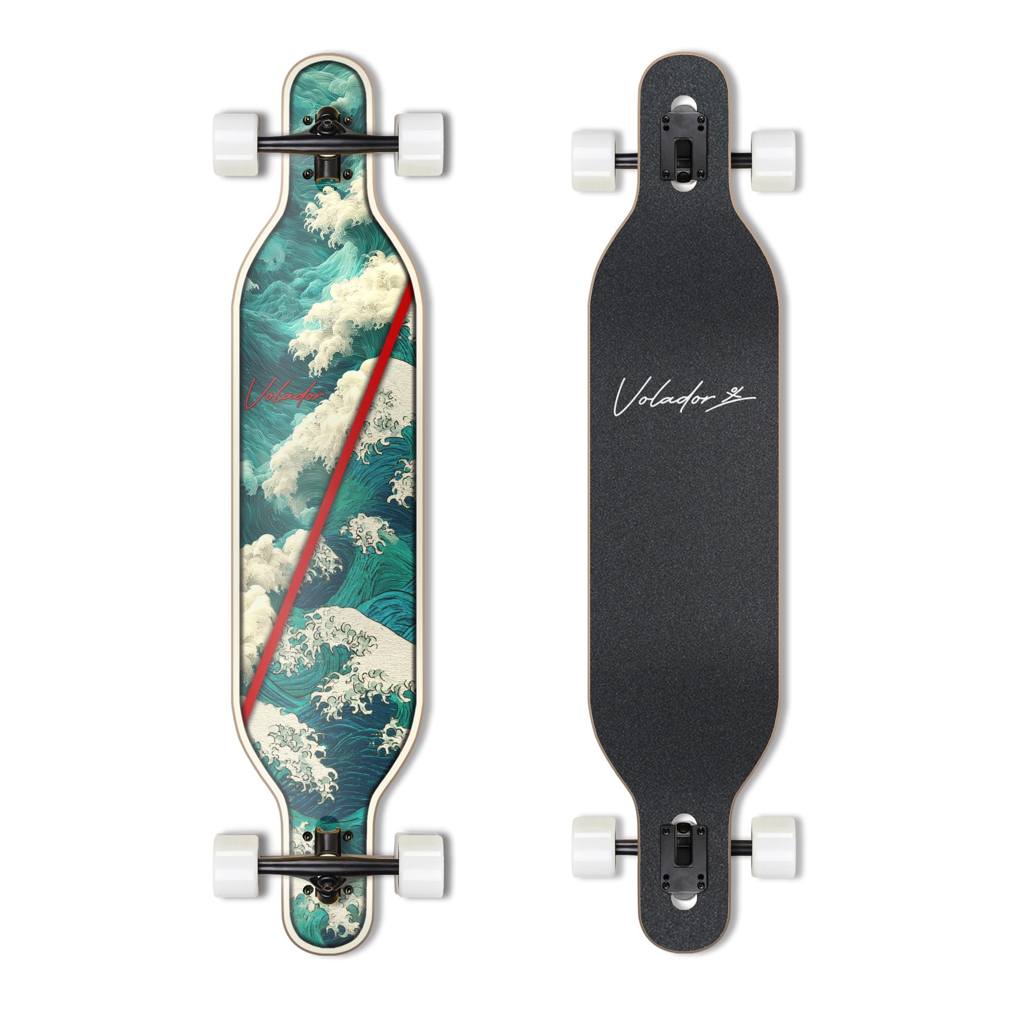 VOLADOR Urban Freeride Pro Longboard| Adaptive Cruiser 42inch| North America Maple| Camber Concave Drop Through Longboard Complete| Setup for Urban Commuting