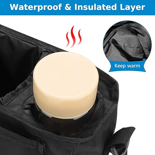 Miniatura 7 de Accmor Organizador universal para cochecito con portavasos aislado y correa para el hombro, bolsa de cochecito para cochecito, soporte para