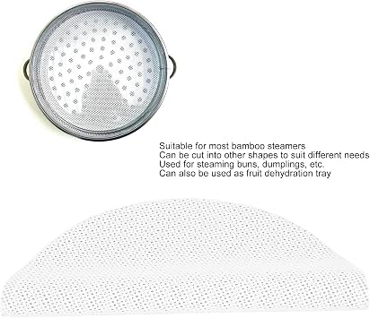 10 Pcs Non stick Silicone Steamer Mesh Mat, Reusable Cuttable bamboos Steamer Liner Pad, Dumpling Steamer Liners for Home Kitchen, for Home Kitchen Cooking (30cm)