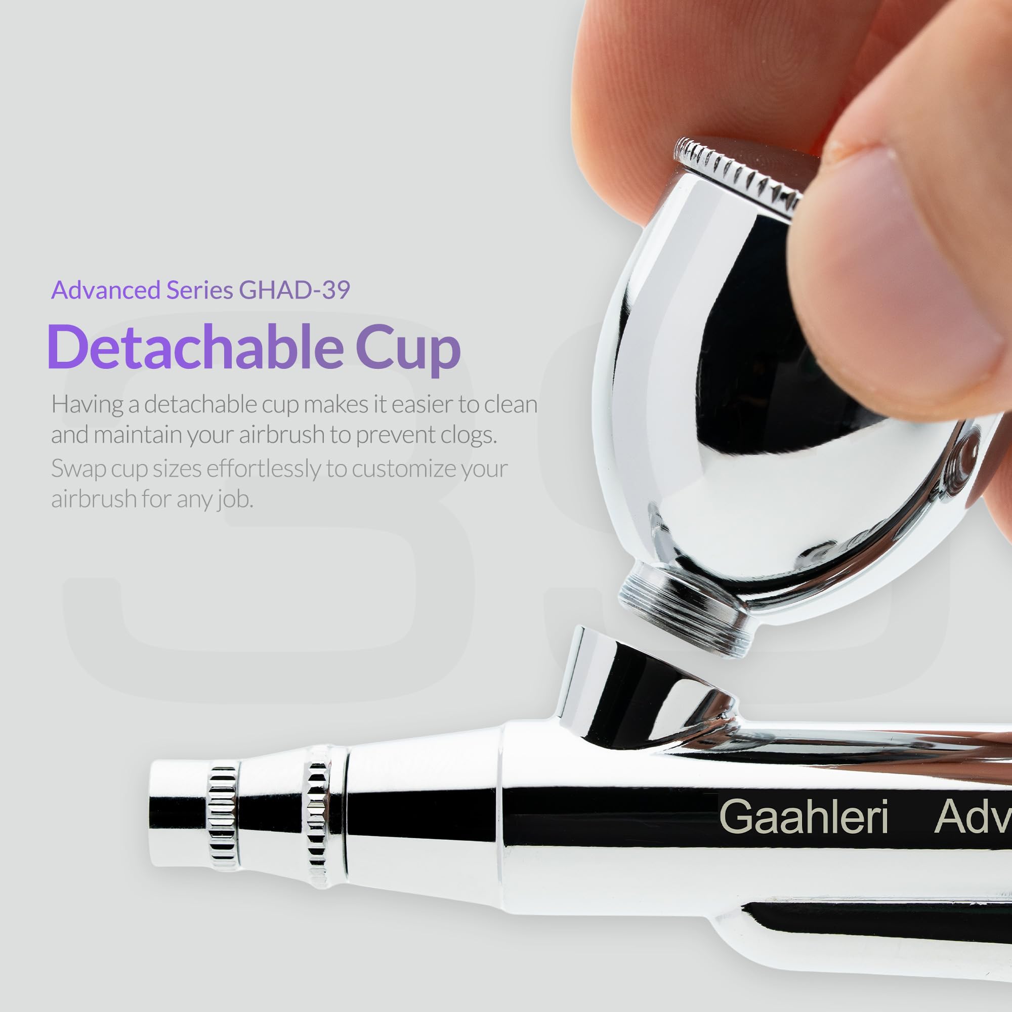 Gaahleri Zestaw aerografu, pistolet do aerografu Dual-Action Gravity 1/2 i 1/113.4 g kubek płynny, igła 0,35 i 0,5 mm, ekonomiczny zestaw pędzli powietrznych, do makijażu, zdobienia paznokci, model,