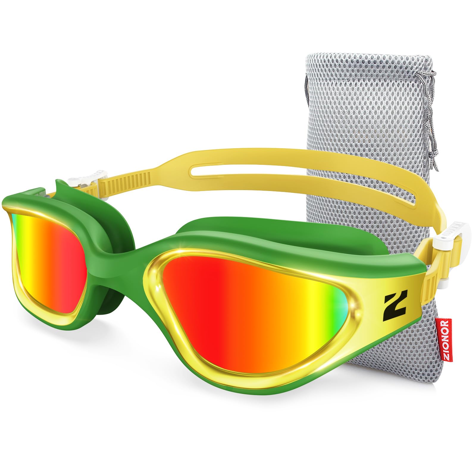 ZIONOR G1 Nava Super Anti-Fog Unisex Swim Goggles Mirror/Bright Smoke Lens