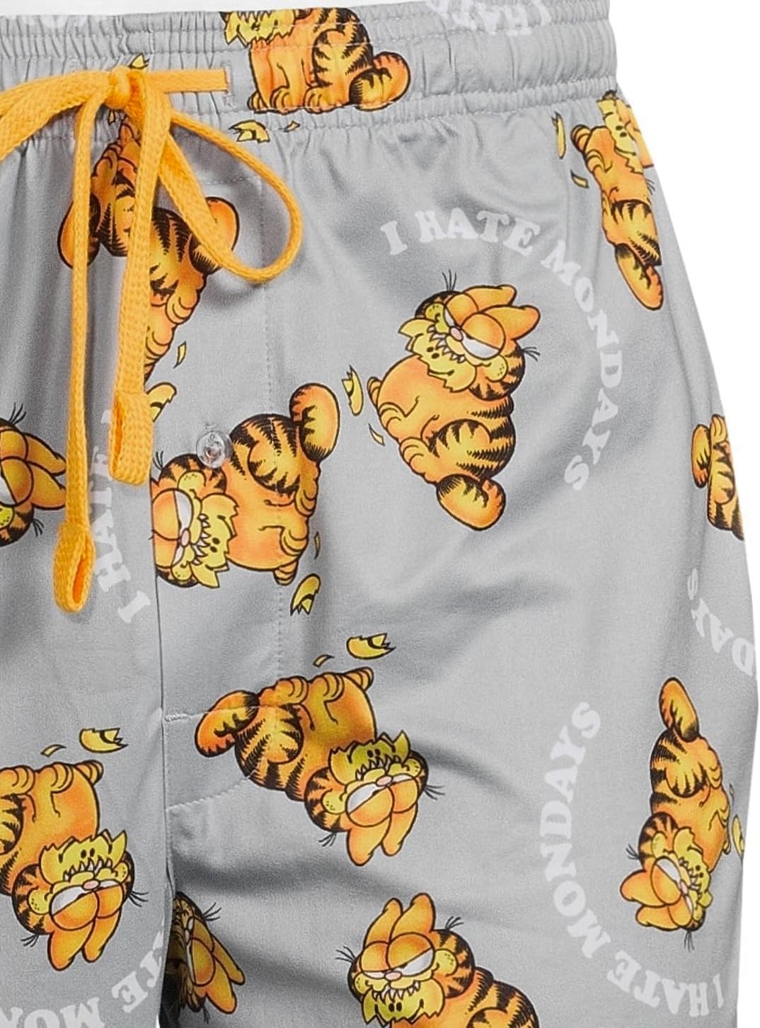 Garfield Men’s Sleep Bottoms I Hate Mondays Graphic Lounge Pajama Pants - Image 3