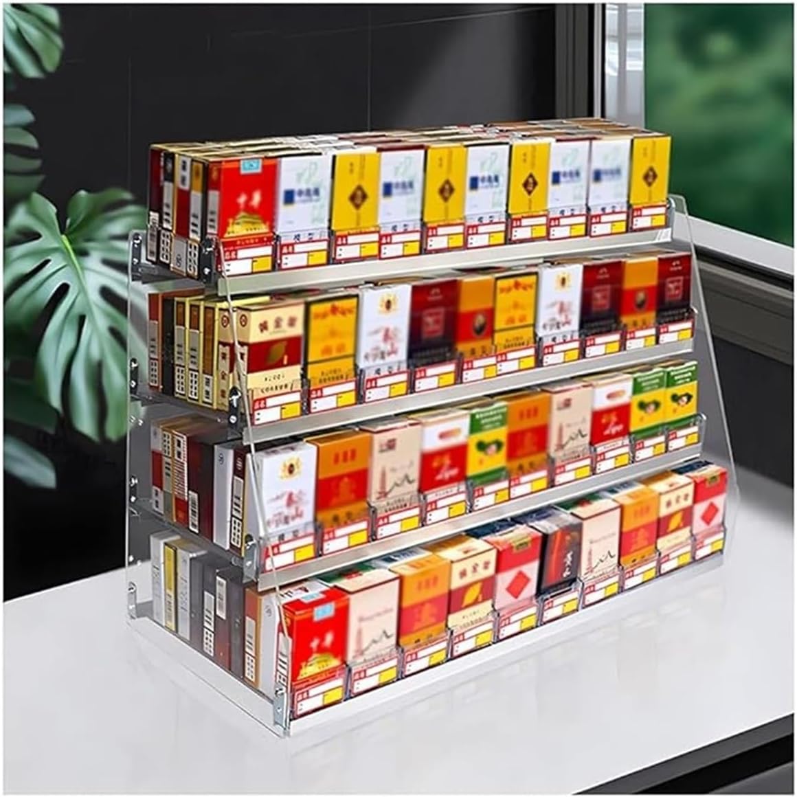 Store Display Rack Wall Mounted Storage Rack Supermarket Convenience Store Automatic Cigarette Rack Space Saving Assembled Display Cabinet,Cigarette Display Rack Shelf for Stores, Retail Aut