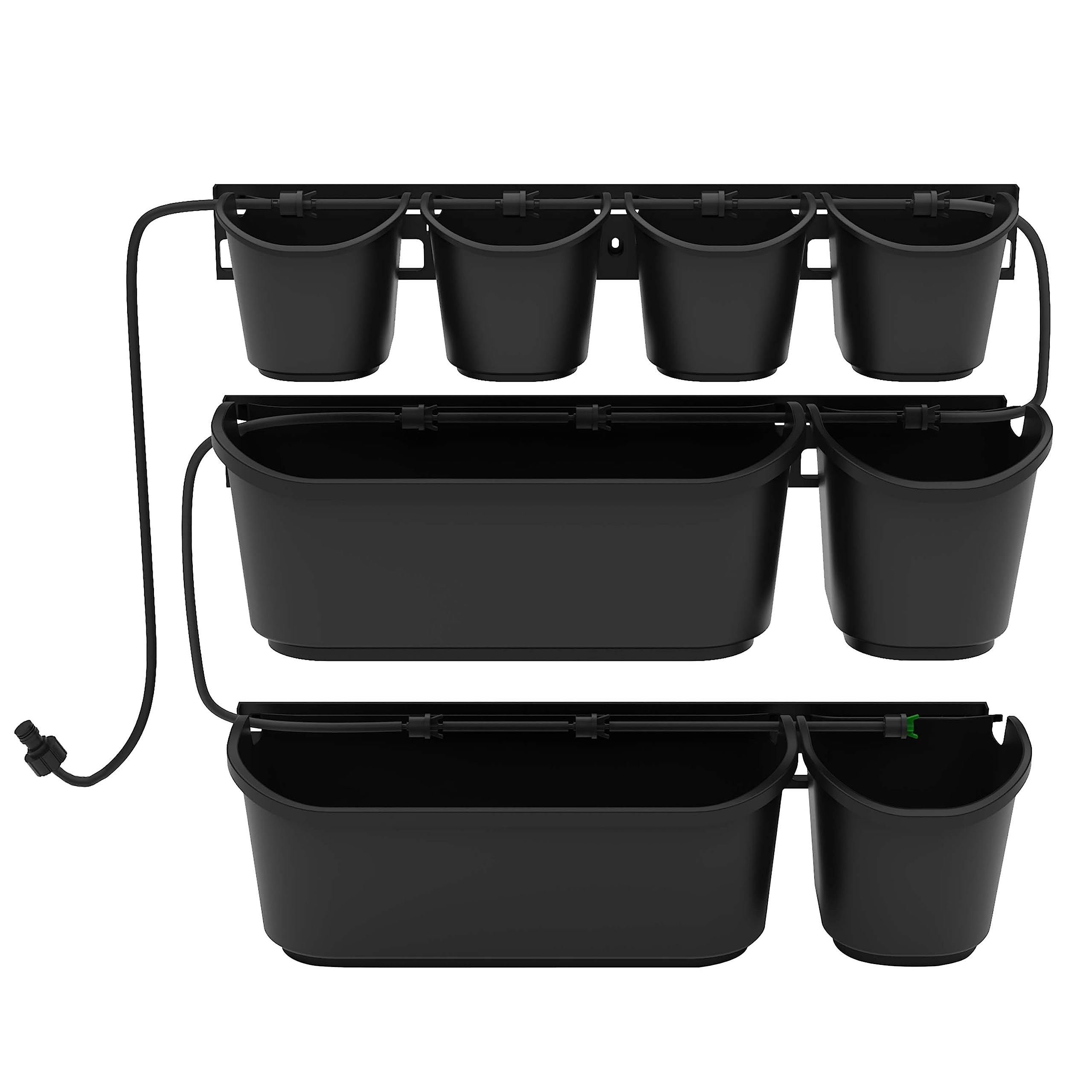 Ribelli 11-TLG Hängende Vertikaler Garten mit Bewässerungssystem, Blumentopf zur Wandmontage mit Entwässerungsloch, Pflanzenwand Wandgarten zur Begrünung, Wandbepflanzung, Garten Balkon 500751