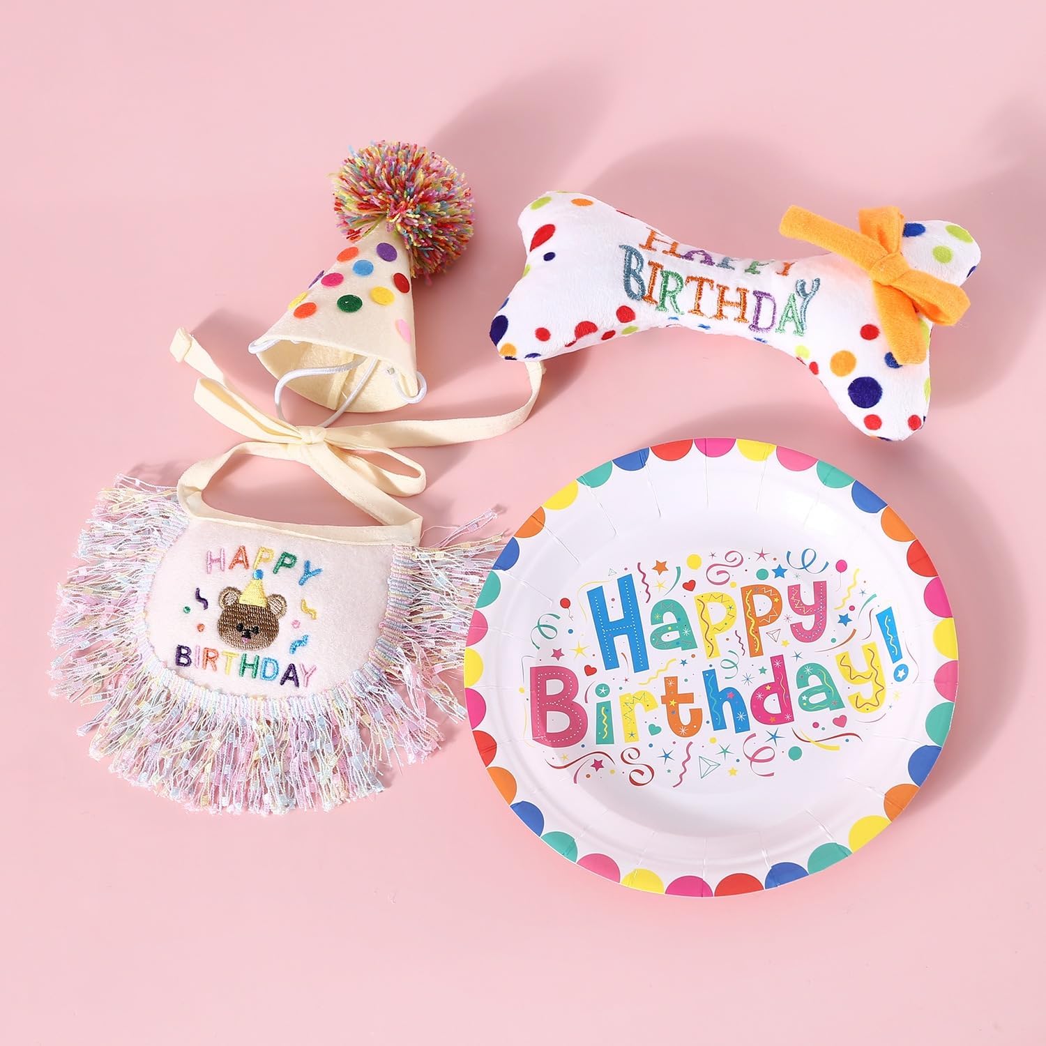 Cat Birthday Bandana Scarf and Party Hat Cute Tassel Scarf and Birthday Hat image 3