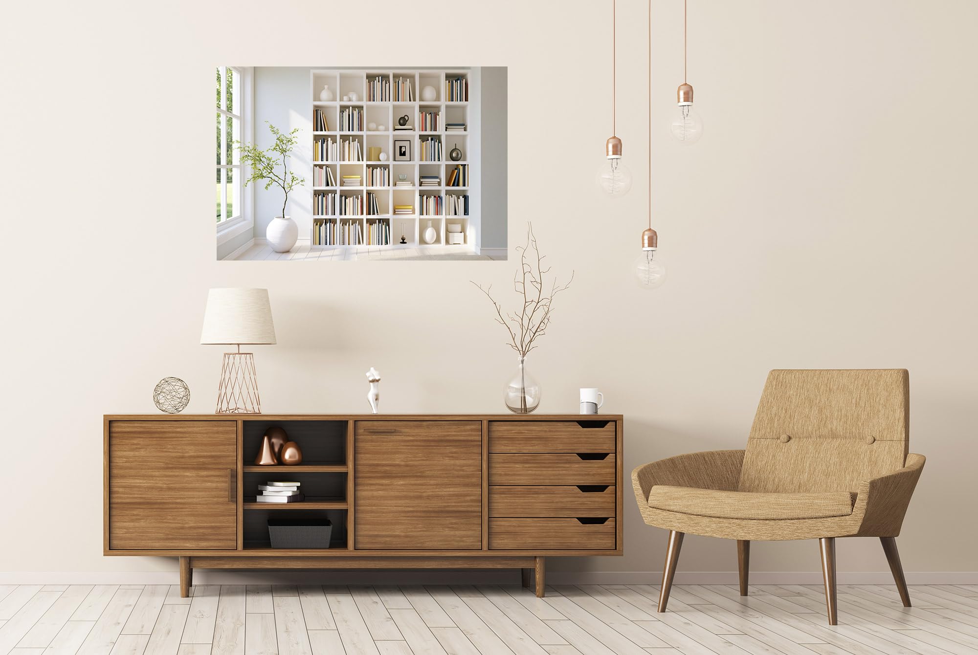 islandburner Póster premium elegante estantería mural salón para amantes de los libros - gran formato