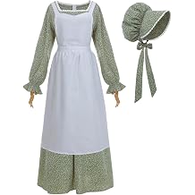 Nuoqi Womens Prairie Dress - American Colonial Pioneer Adult Historical 1800s Amish Dress