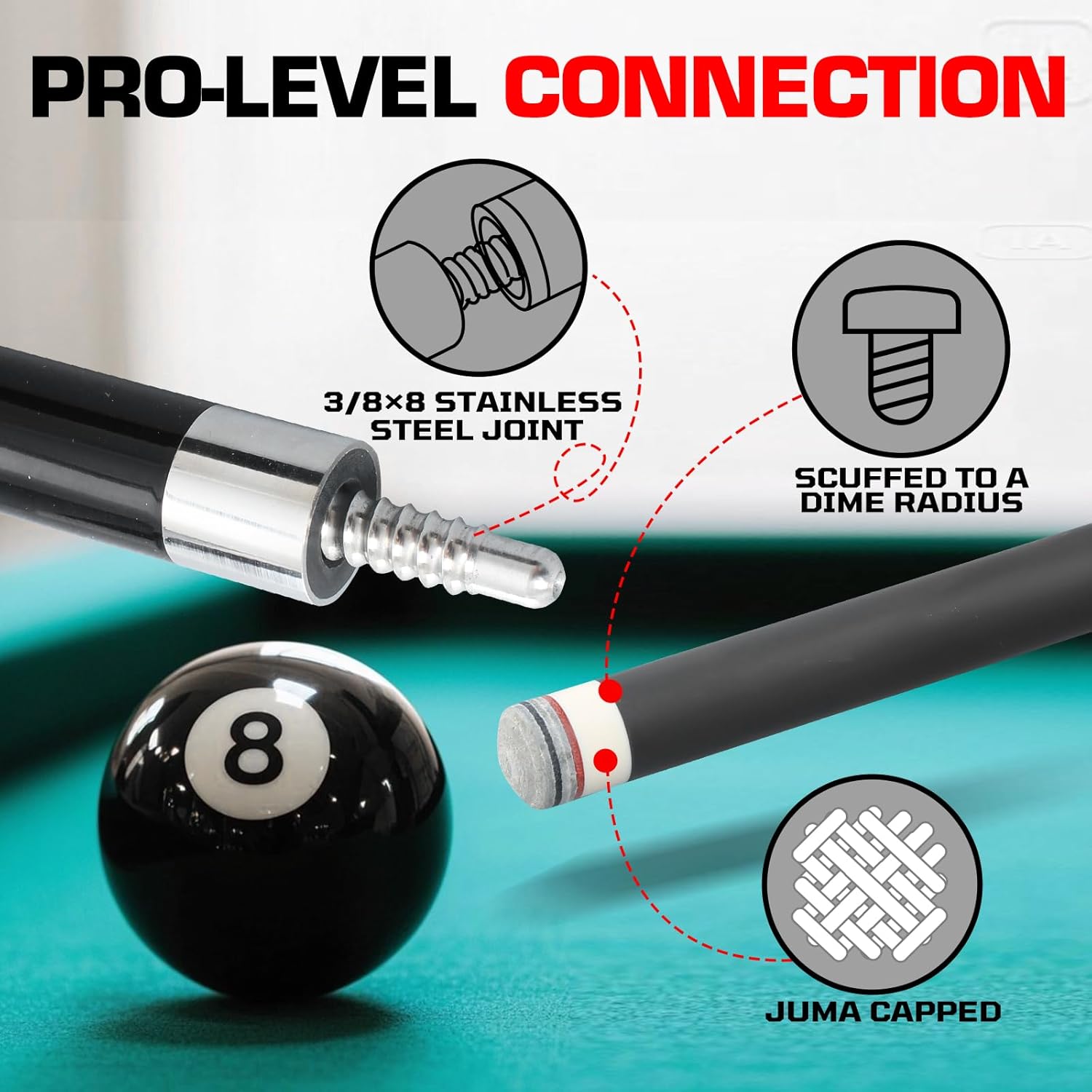 Banly Carbon Fiber Pool Cue Stick - Billiard Pool Stick for Adults, Low Deflection Pool Stick with Metal Ring Professional Cue Stick with Box Case