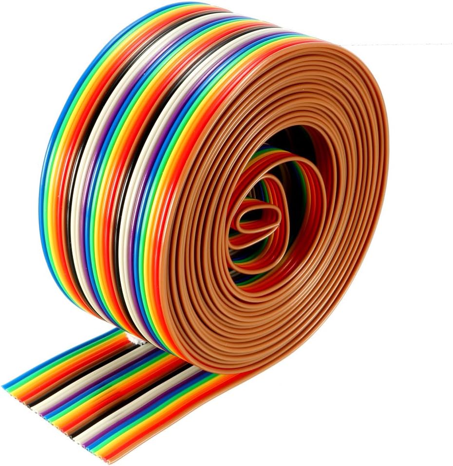 Sourcing Map Flat Ribbon Cable 26P Rainbow IDC Wire 1.27mm Pitch 1