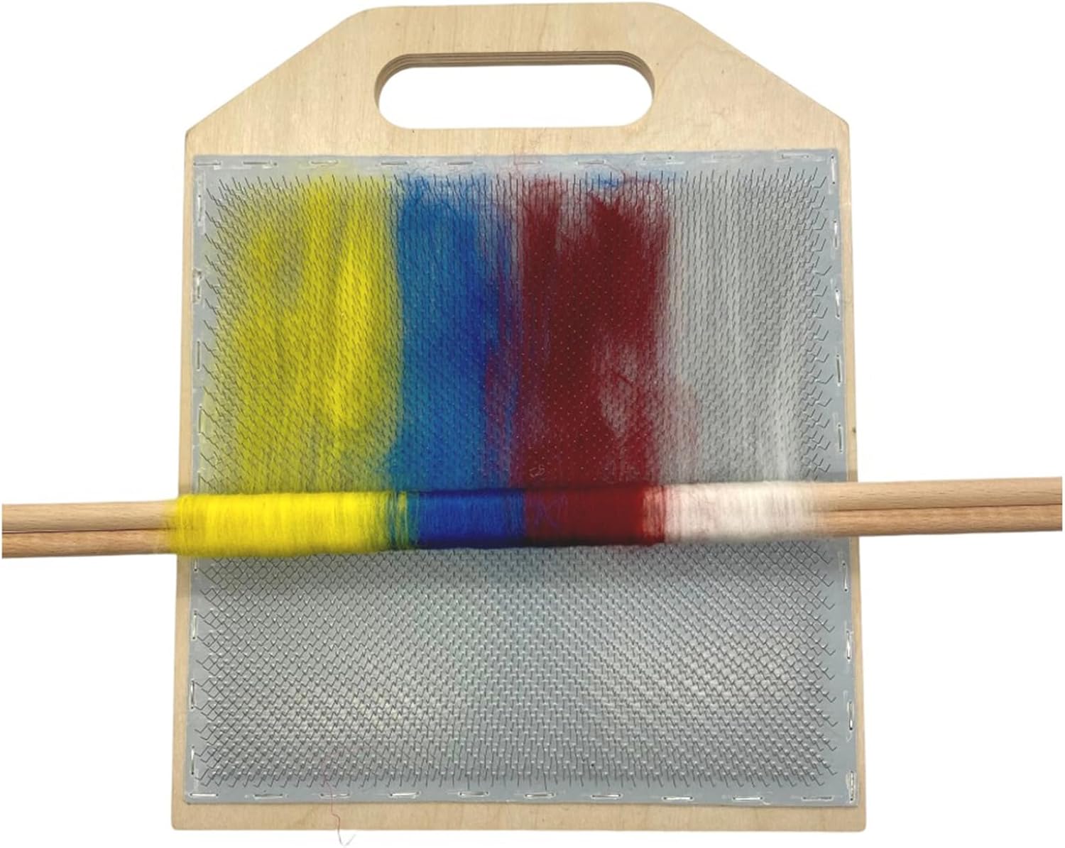 Wool Blending Board Carding Brush Set, Fiber Wool Blending Board With1 Wool Brush, 2 Curling Irons 1 Back Support Stick, Easy to Take, for Mix Colors, Organize Wool Fibers