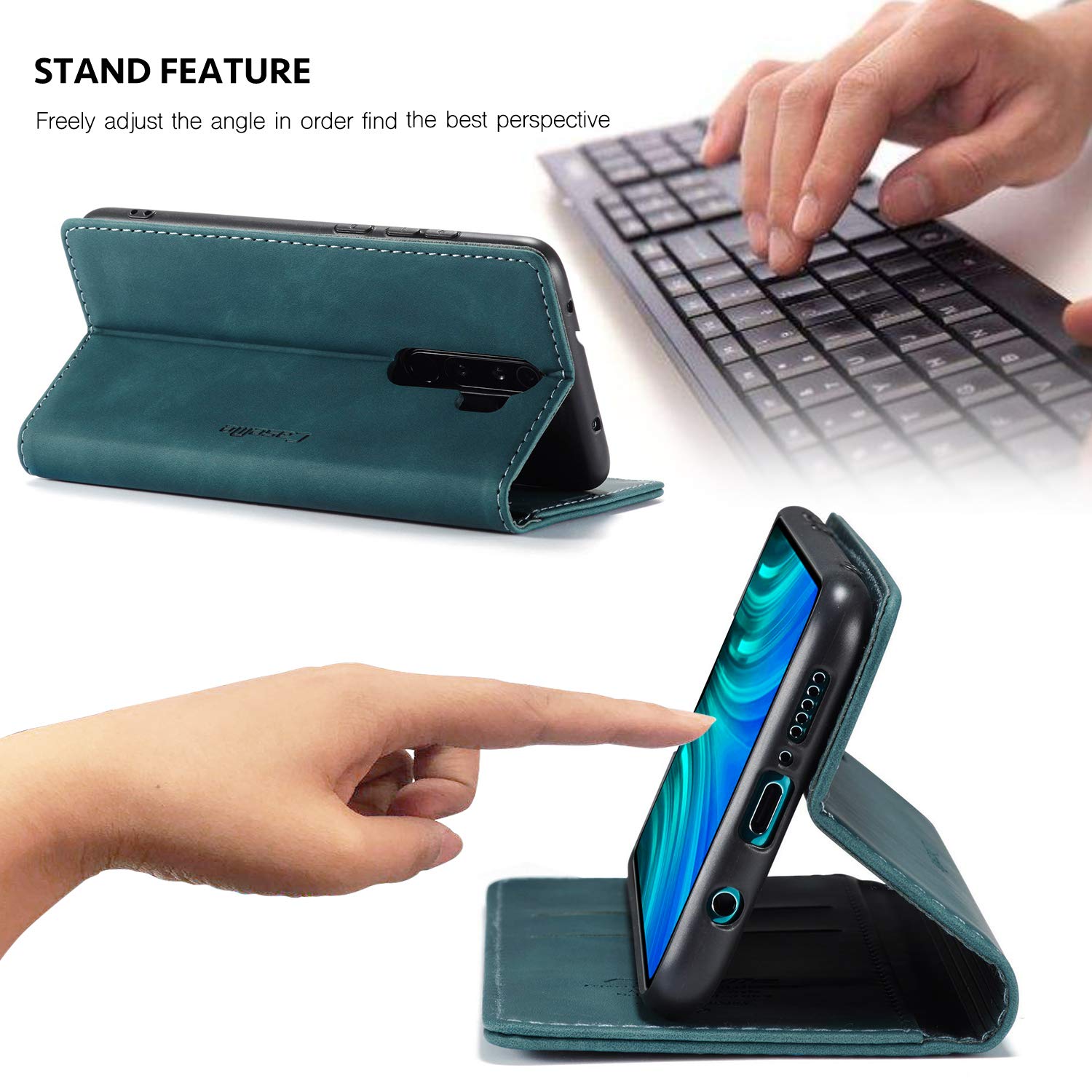 Cover per Xiaomi Redmi Note 8 Pro, Flip Caso in PU Pelle Premium