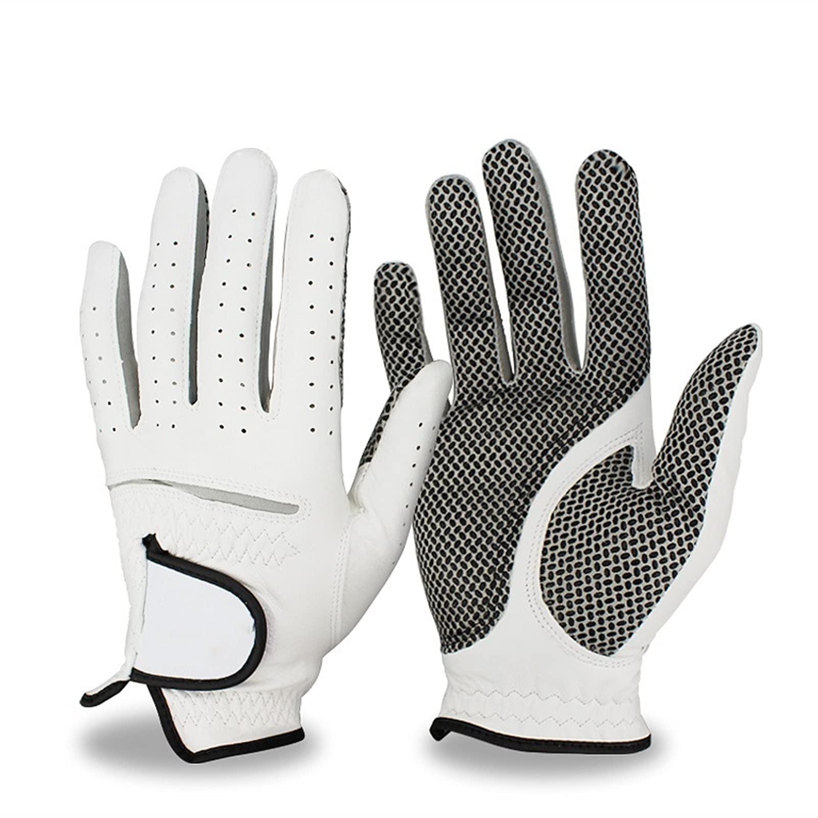 Golfhandschuhe Herren, Golfhandschuhe 2 stücke Leder Golfhandschuhe Herren Links rechts Hand Weiche Atmungsaktive Golfhandschuhe Golf Accessoires